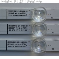 LED HISENSE - HD550X1U82 - 55R6090G5 - HISENSE - KIT COM 3 PÇS